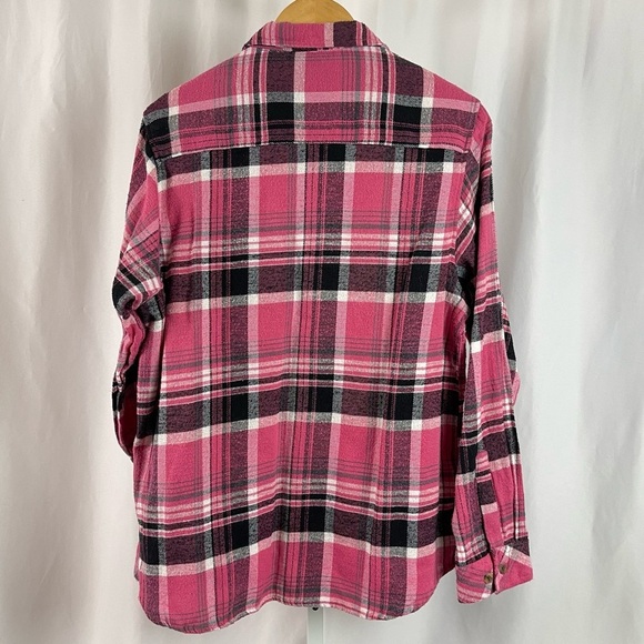 Cascade Casual Wear Large Flannel Plaid Shacket Button Up Barn Chore Farm Winter - Picture 2 of 6